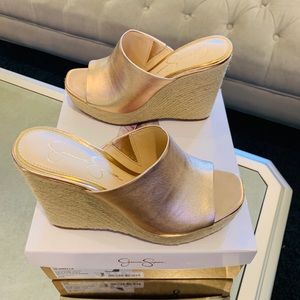 Jessica Simpson Pale Rose Gold Espadrille Wedge